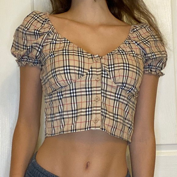 Nova check puff sleeve top - Picture 2 of 3